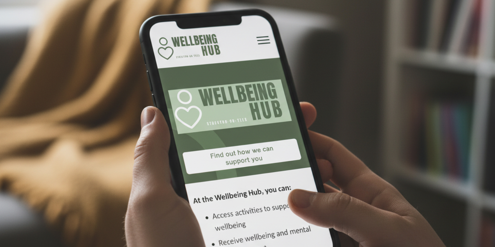 Wellbeing Hub website interface